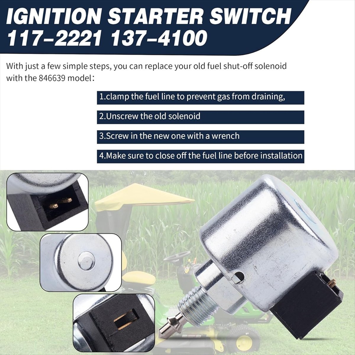 Gardening Tools B&Q - AT16 846639 Shut-Off Solenoid Fit for