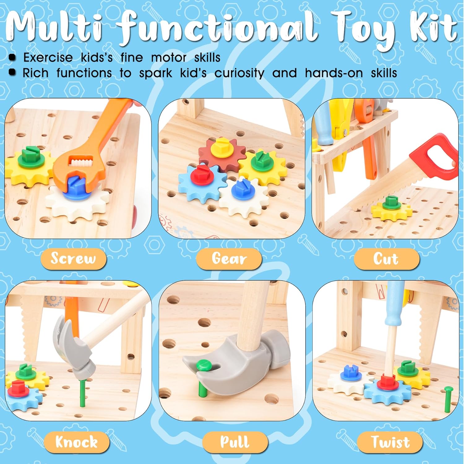 Wooden Tool Bench for Kids,Mon - Gardening Tools For Toddlers ulasan dan harga