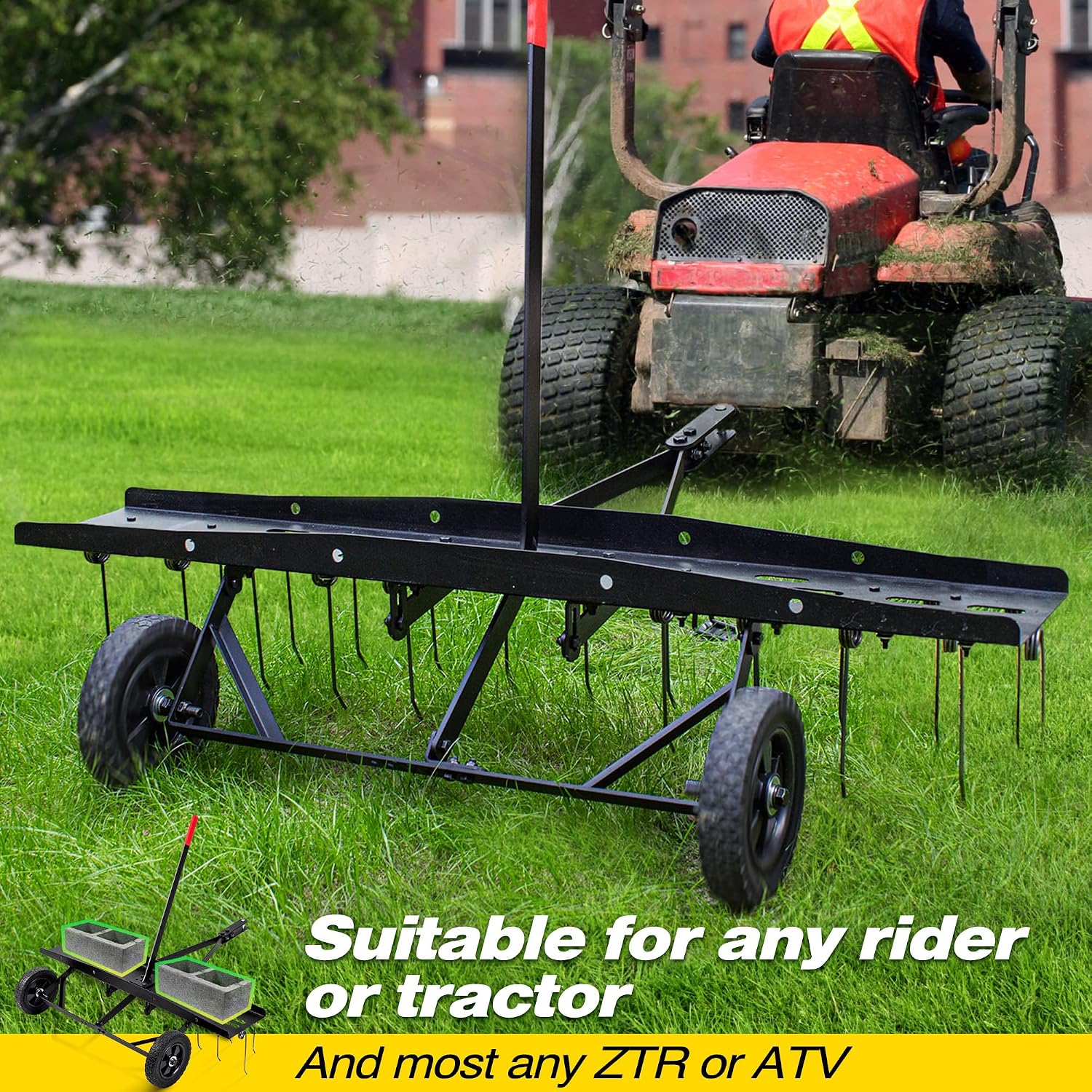 Tow Behind Lawn Dethatcher Rak - Gardening Tools Lawn Mower ulasan dan harga