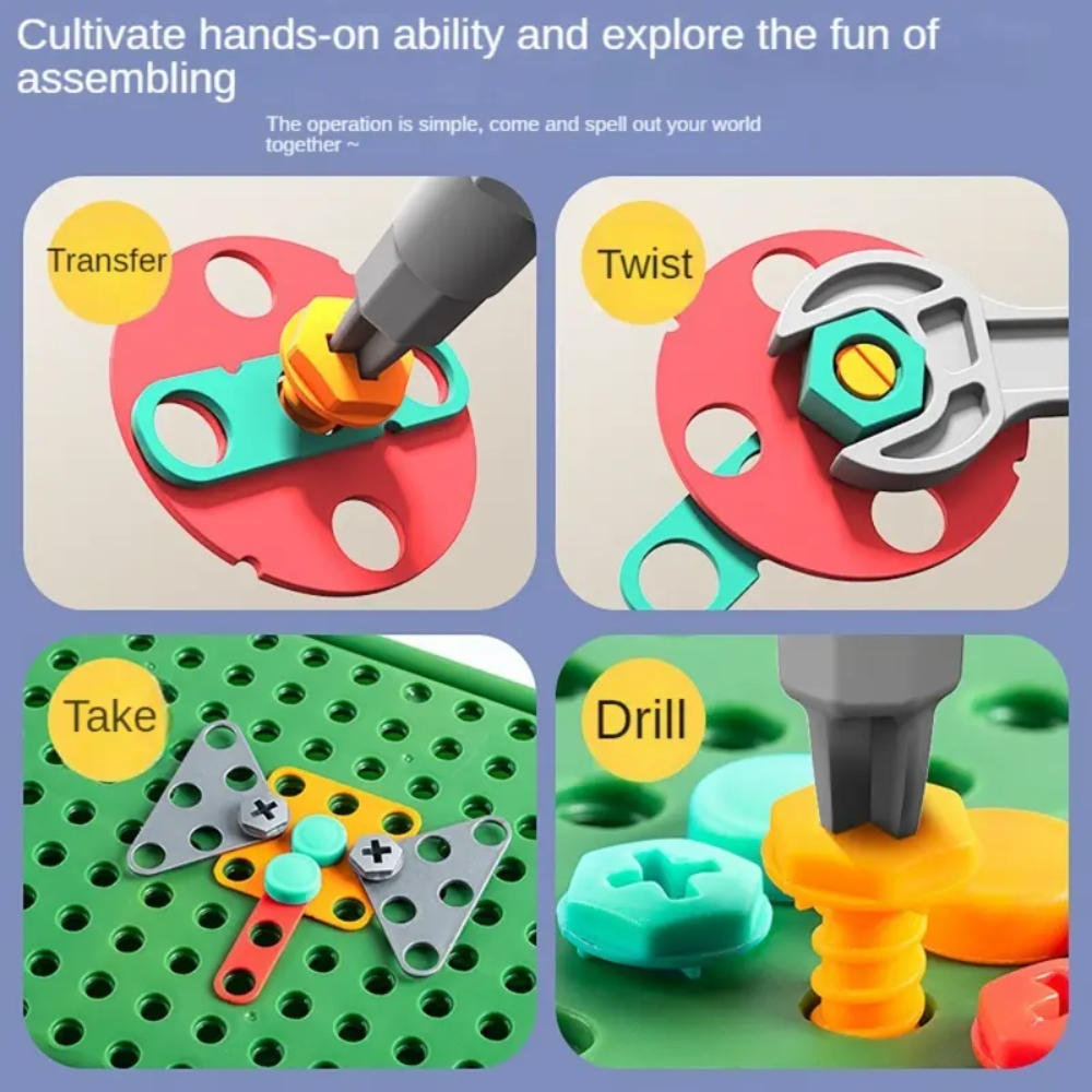 450Pcs Kids STEM Drill Set Cre - Gardening Tools For Toddlers ulasan dan harga